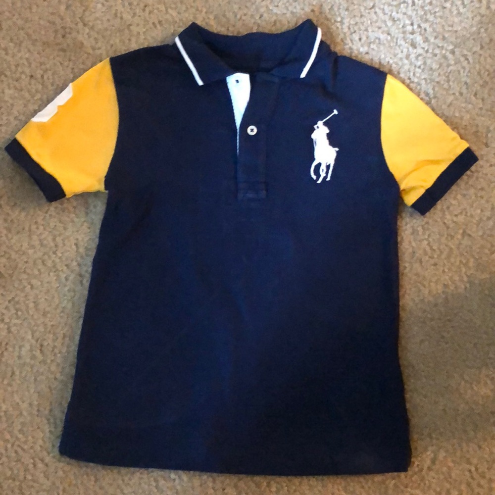 RL Polo Navy blue and yellow.